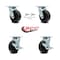 Service Caster 5 Inch Polyolefin Caster Set with Ball Bearings 2 Swivel Lock 2 Brake SCC SCC-30CS520-POB-BSL-2-TLB-2 - alternate 2